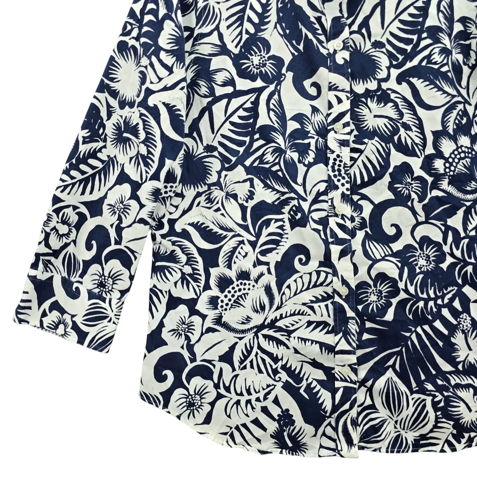 Y2K Vintage Floral Hawaiian Vacation Cruise Island Chaps Surf Shirt 90s Top M - Image 5