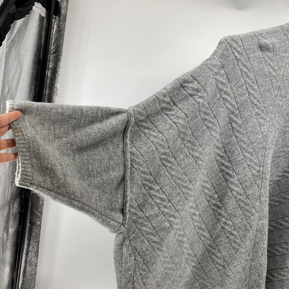 Natural Reflections Knit dolman Sleeve Open Front Cardigan Oversized Grey - Image 8