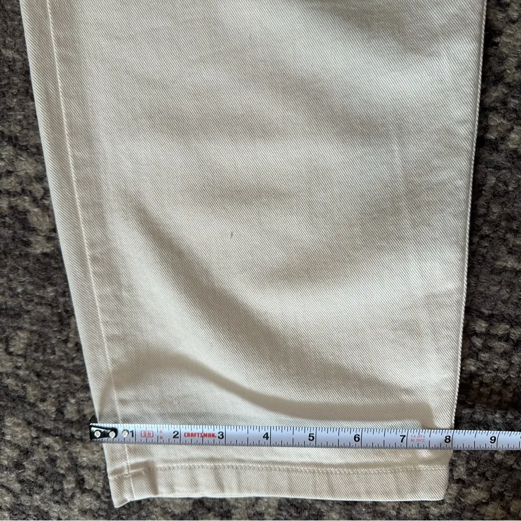 Nanushka Denim Women’s Size M Nude Ivory Chace Cut Out Belted High Rise Jeans - Image 9