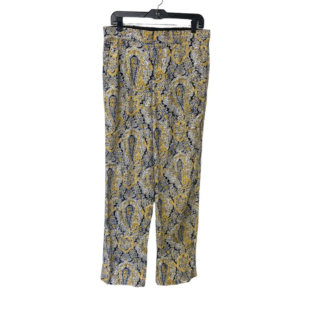 Woman Yellow Paisley Print Straight Leg Trousers - Image 7