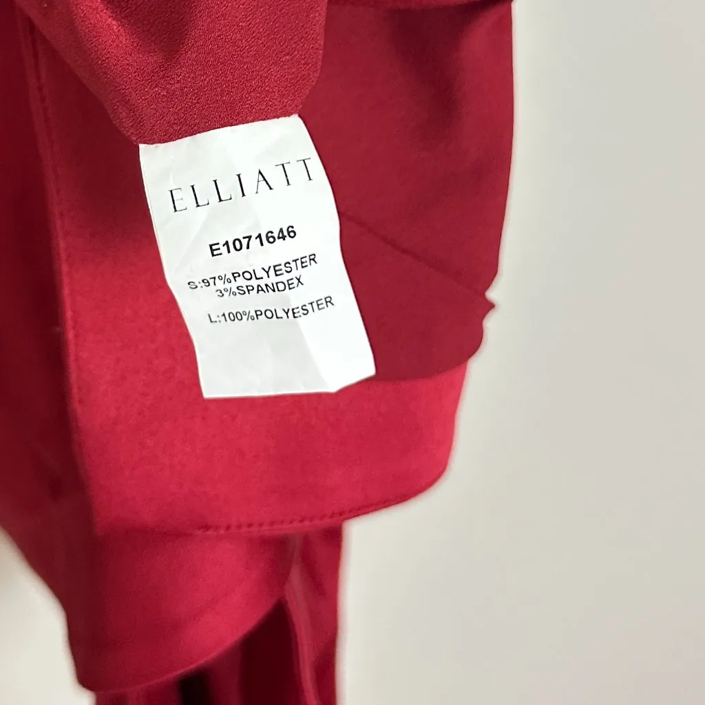 ELLIATT Camo Asymmetric Satin Cocktail Dress in Merlot Size X-Large NWT - Image 11