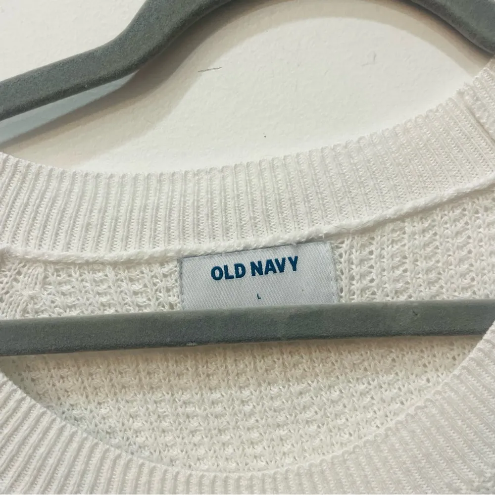 Old Navy blue white Striped Sweater size Large - Image 2