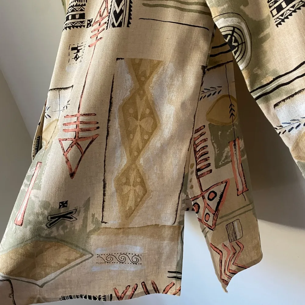 Dress Barn Abstract Design Linen Womans Blazer Size Large - Image 16