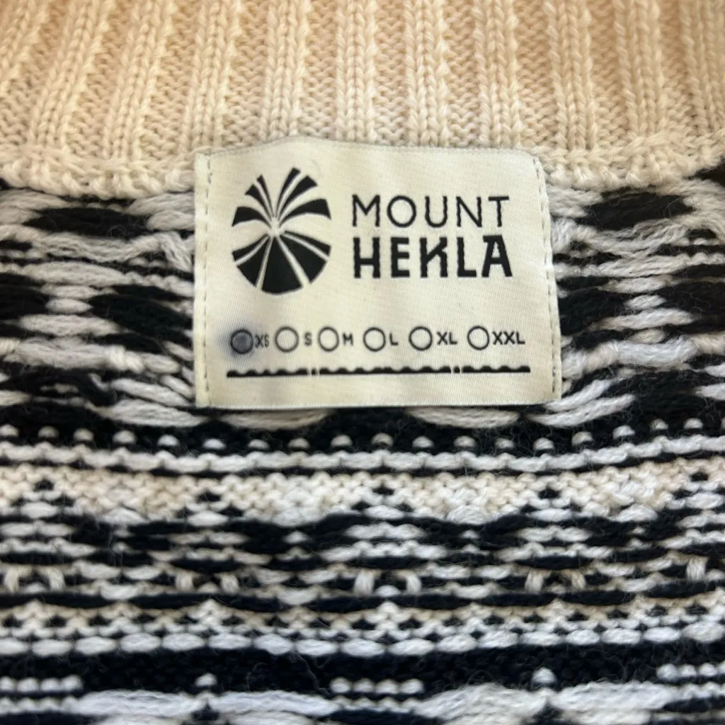 MOUNT HEKLA Womens Size XS Cardigan Sweater Zip Up 100% Icelandic Wool Black - Image 3