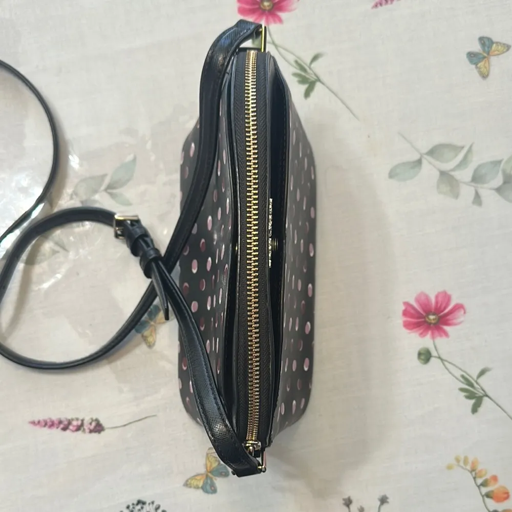 Kate Spade Black Crossbody Bag Payton dome with Pink purple Polka Dots - Image 6