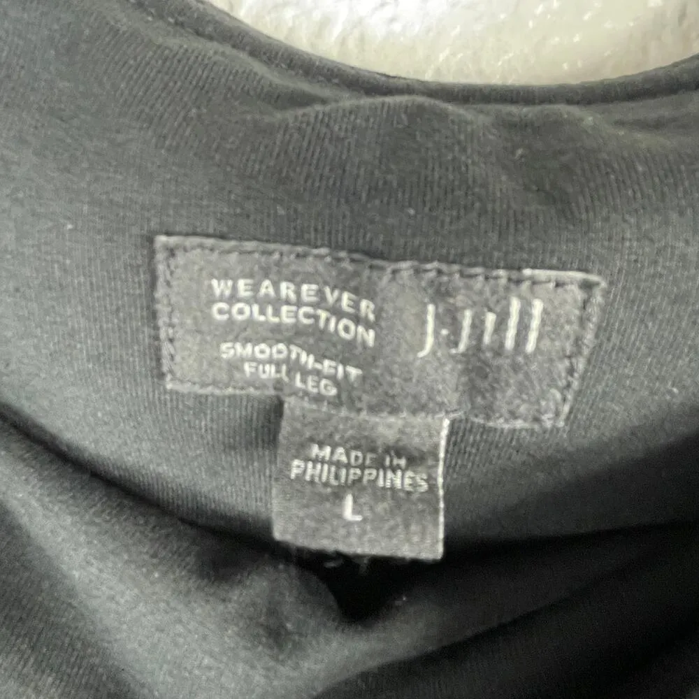 J. Jill Wearever Smooth Fit Full Leg Women's Black Velour Trouser Pants Size L - Image 3