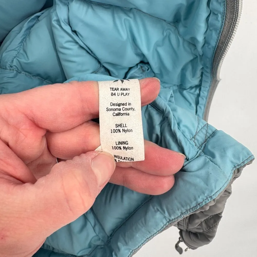 Athleta Full Zip Quilted Puffer Vest Womens Medium Gray Nylon Goose Down Pockets - Image 10