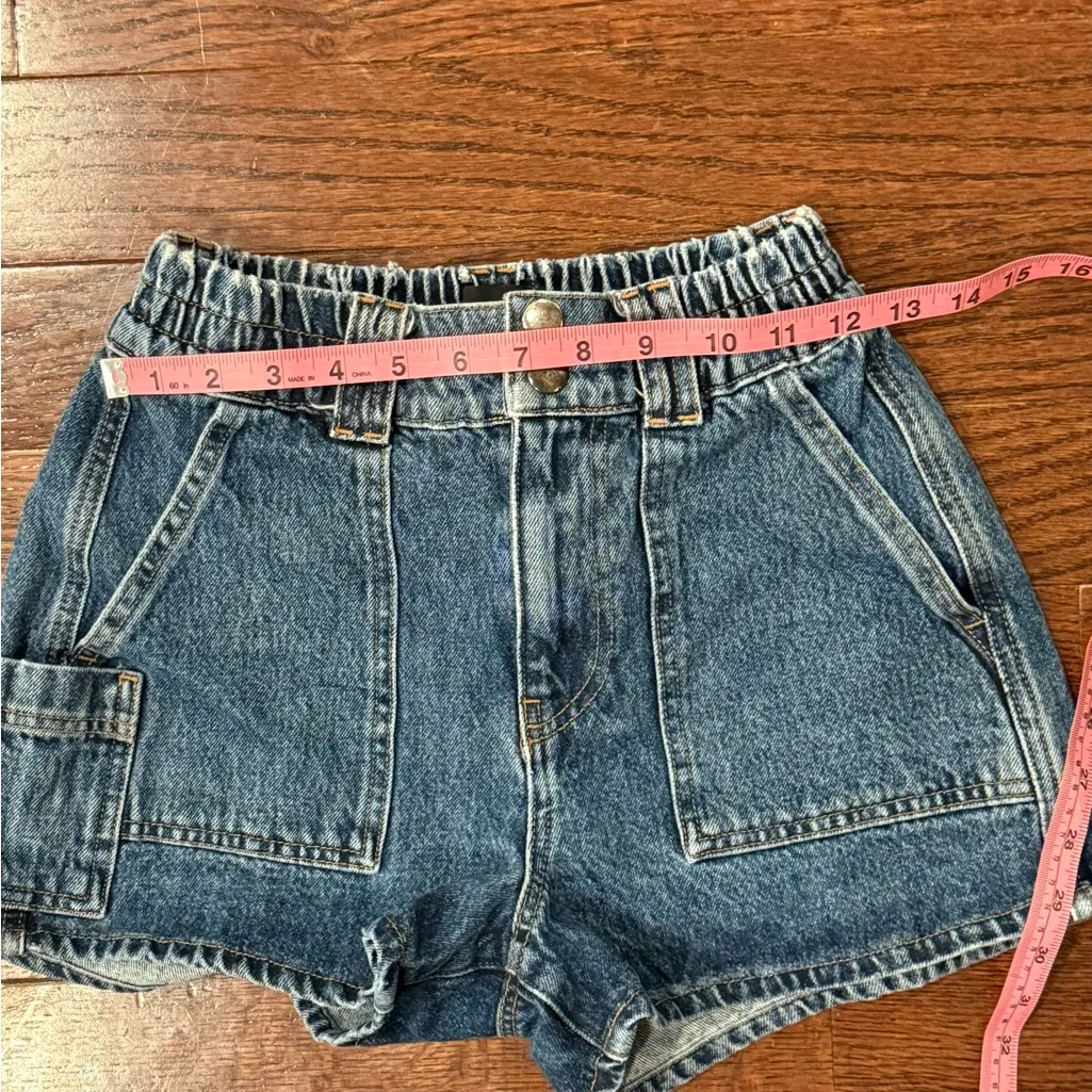 BDG urban Outfitters “skate” high rise denim shorts XS elastic waist - Image 5