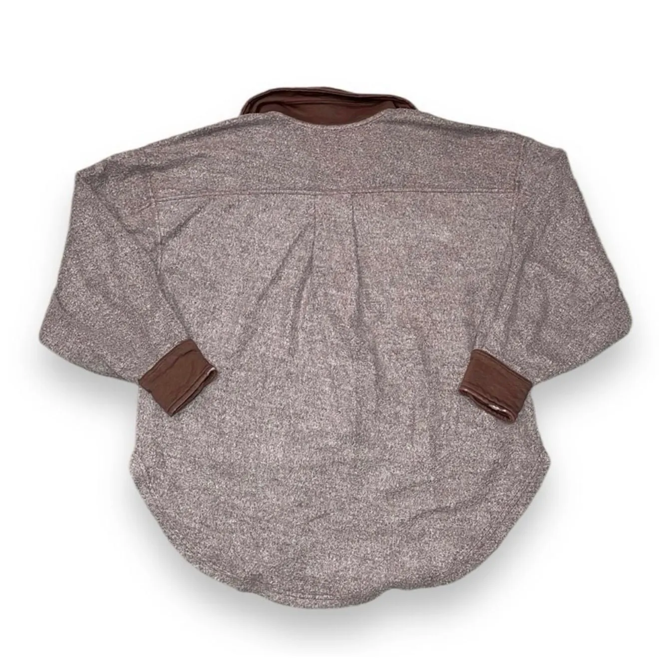 Free People  Shacket Oversized Button Down Utility Jacket Textured Cotton Blend - Image 9