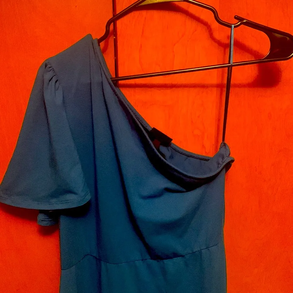 WHO WEAR Women BLUE ONE SHOULDER...Dress - Image 4