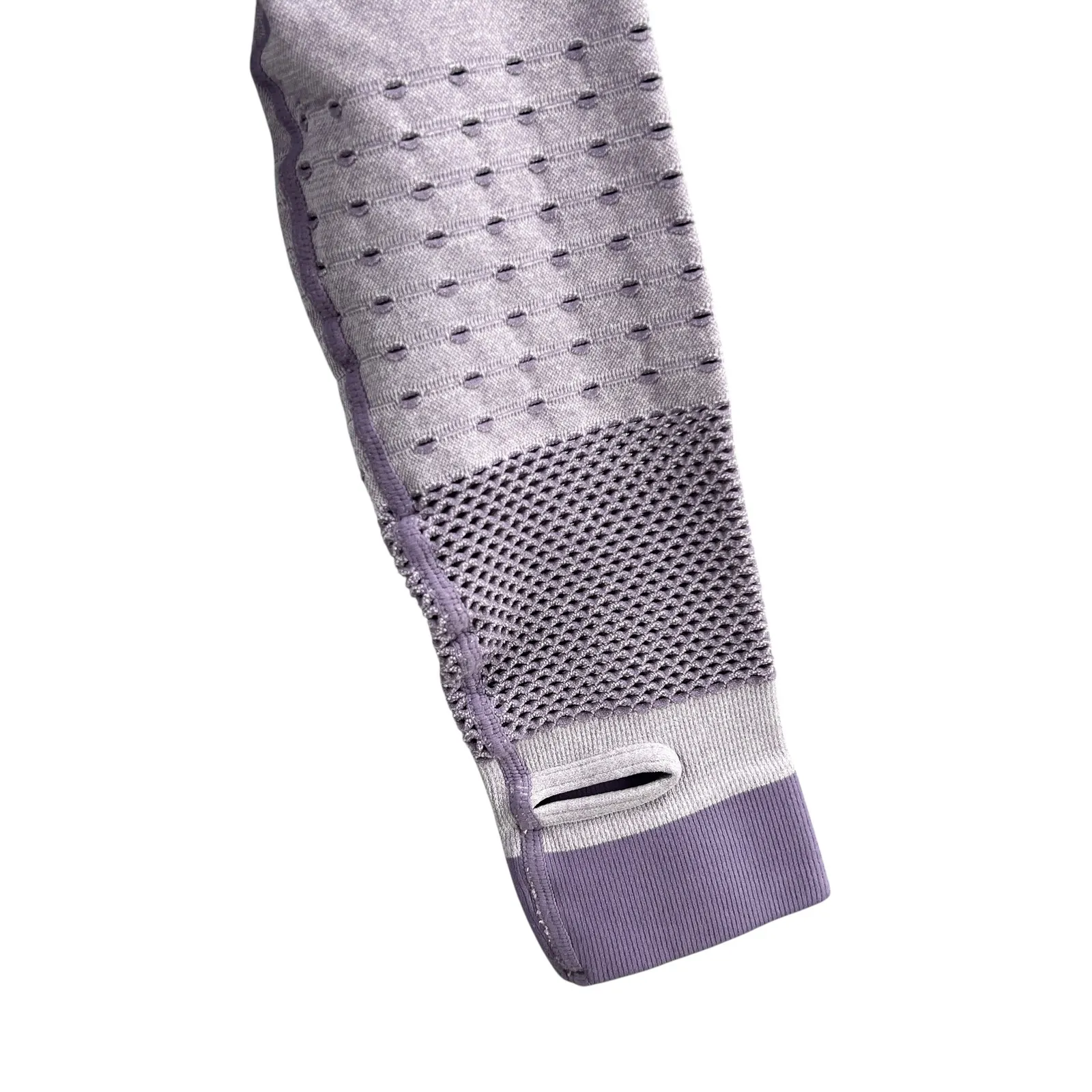 Bombshell Sportswear Seamless Long Sleeve Crop Top Purple Thumbholes XS/S - Image 3