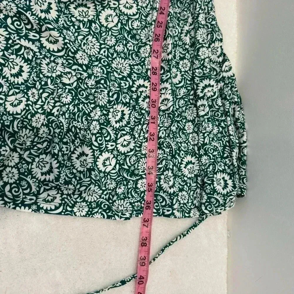 BODEN Scoop Tiered Jersey Mini Dress UK Size 8R Bottle Green Bloom‎ Cascade NWT - Image 9