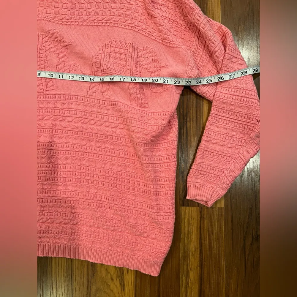 Pink elephant knit oversized sweater Size L - Image 5