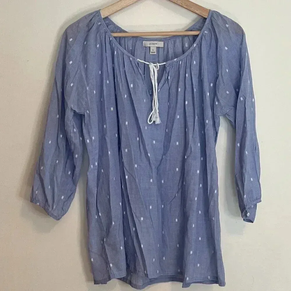 J. Crew Chambray Peasant Blouse - Image 2
