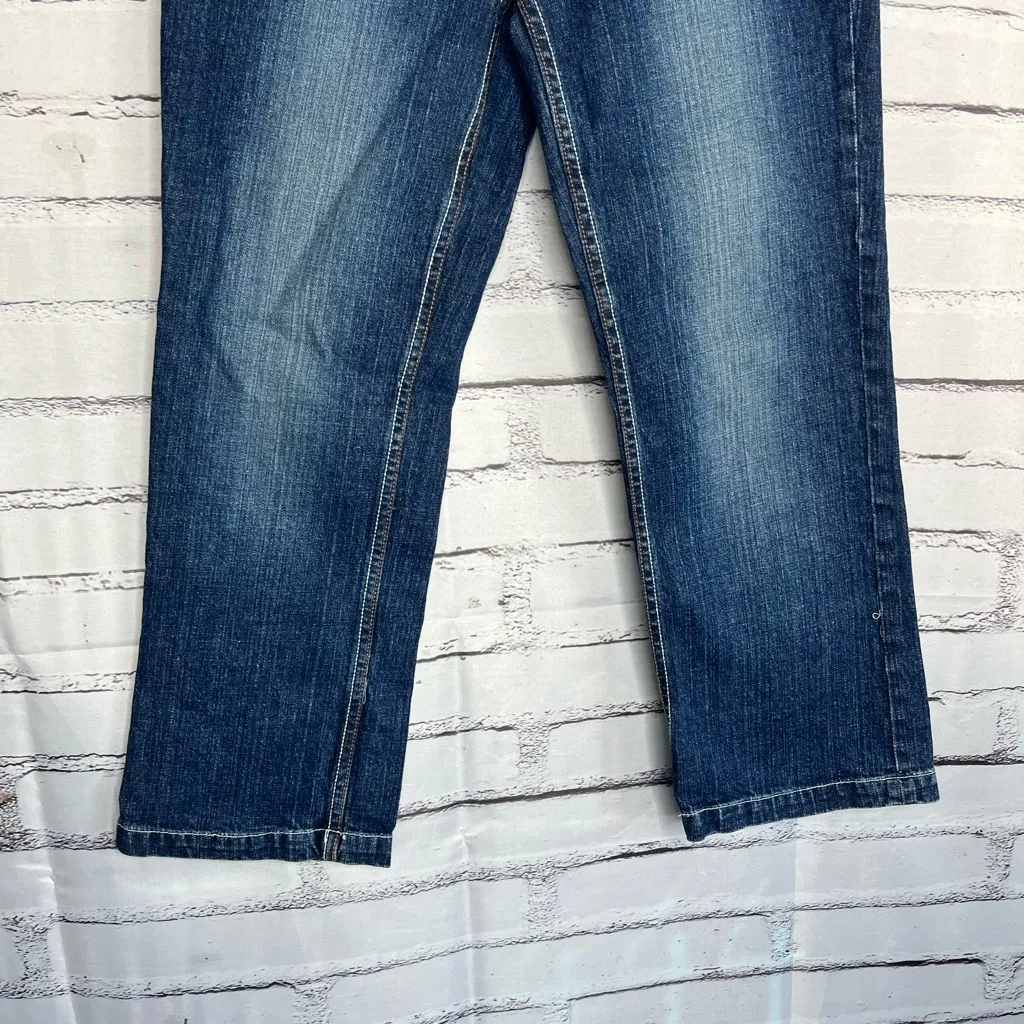 ellemenno Wide Leg Dark Wash Jeans Women’s Sz 5 90s Y2K Vintage Denim Streetwear Blue - Image 4