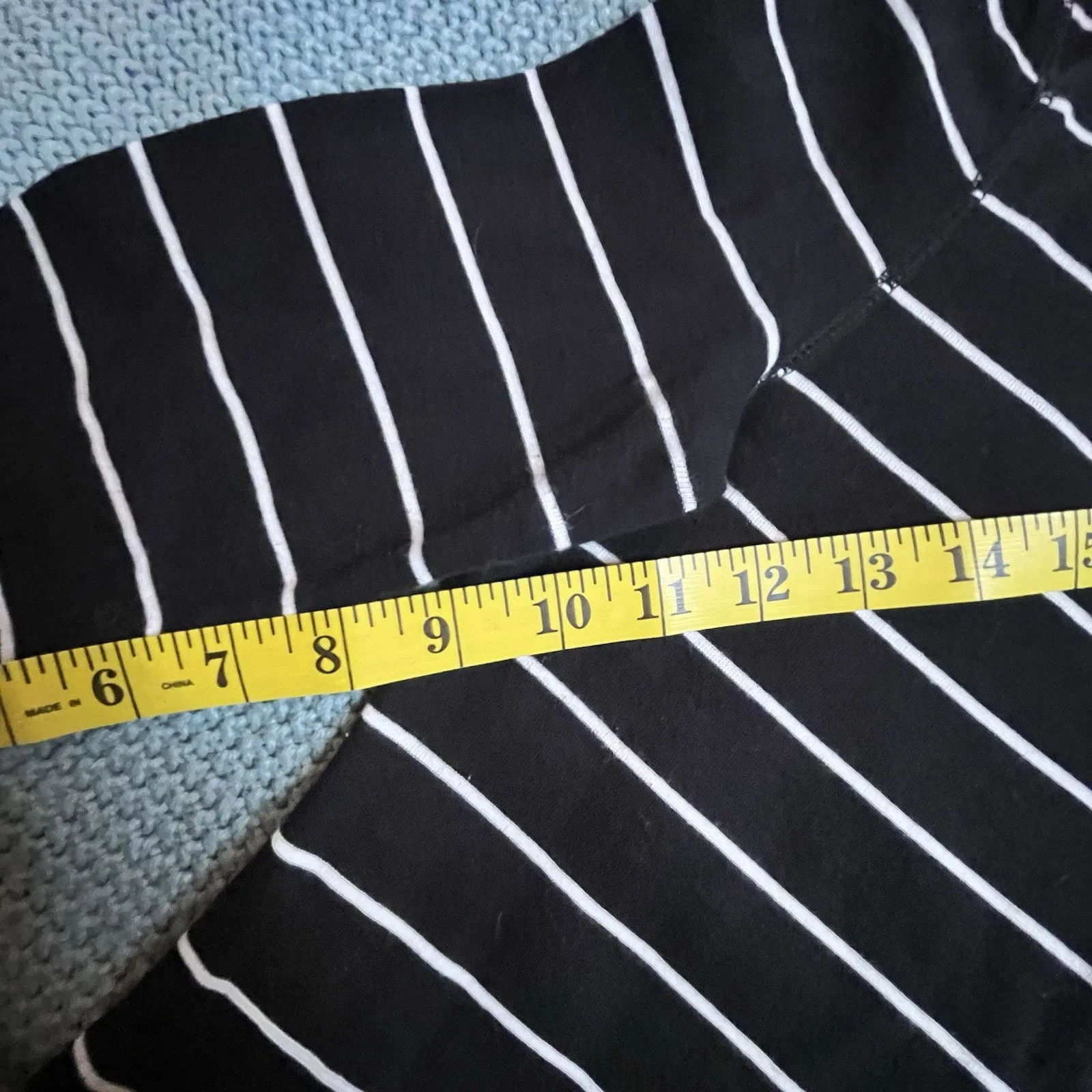 Lauren Ralph Lauren Striped Boatneck Top Womens Small Black & White 3/4 Sleeves - Image 5