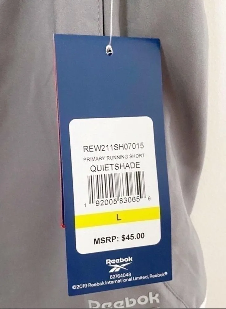 Reebok Gray Primary Running Shorts Size Large NEW Athletic Lined MSRP $45 - Image 3