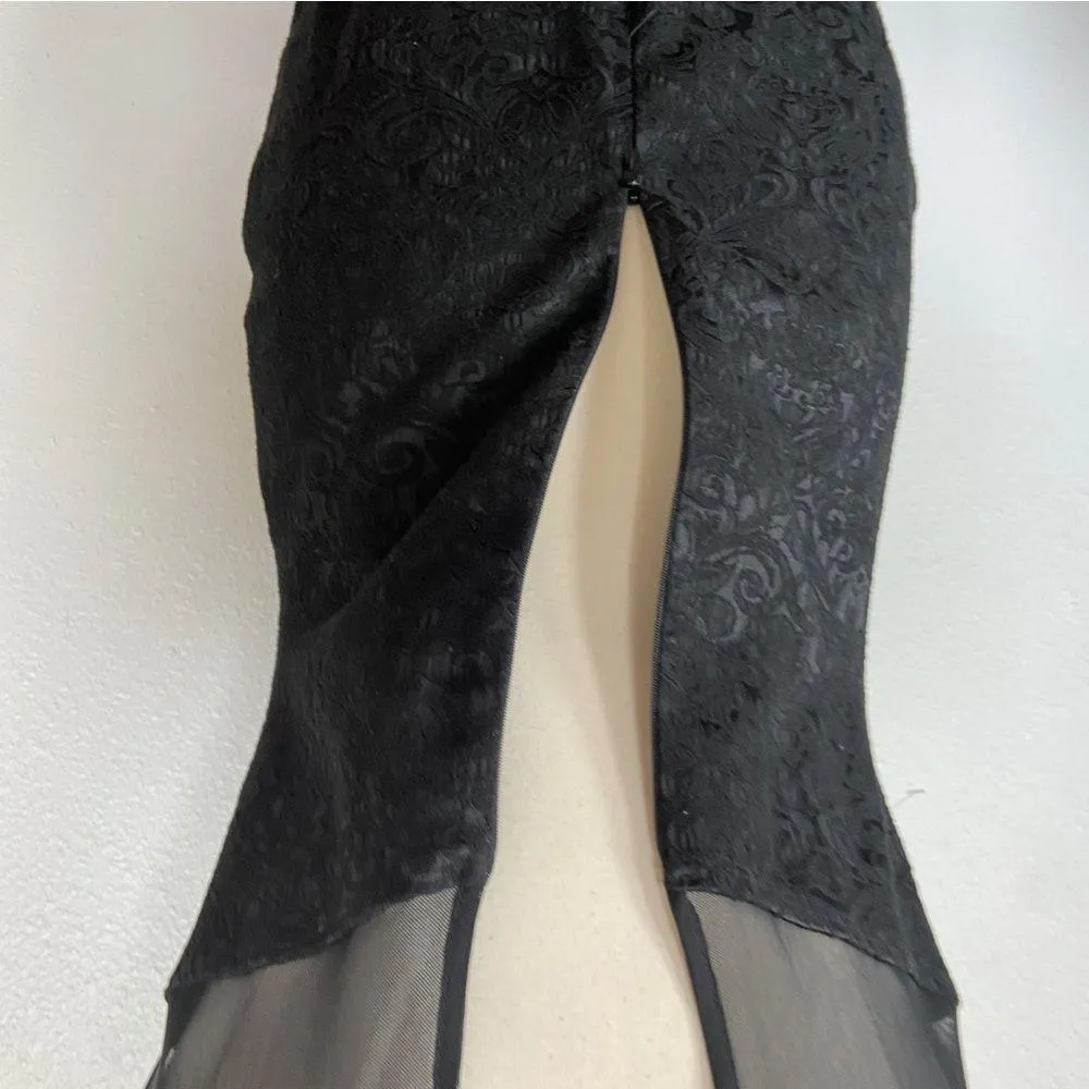 Y2K Black Floral Baroque Mesh Sleeveless Cocktail Dress - Image 6