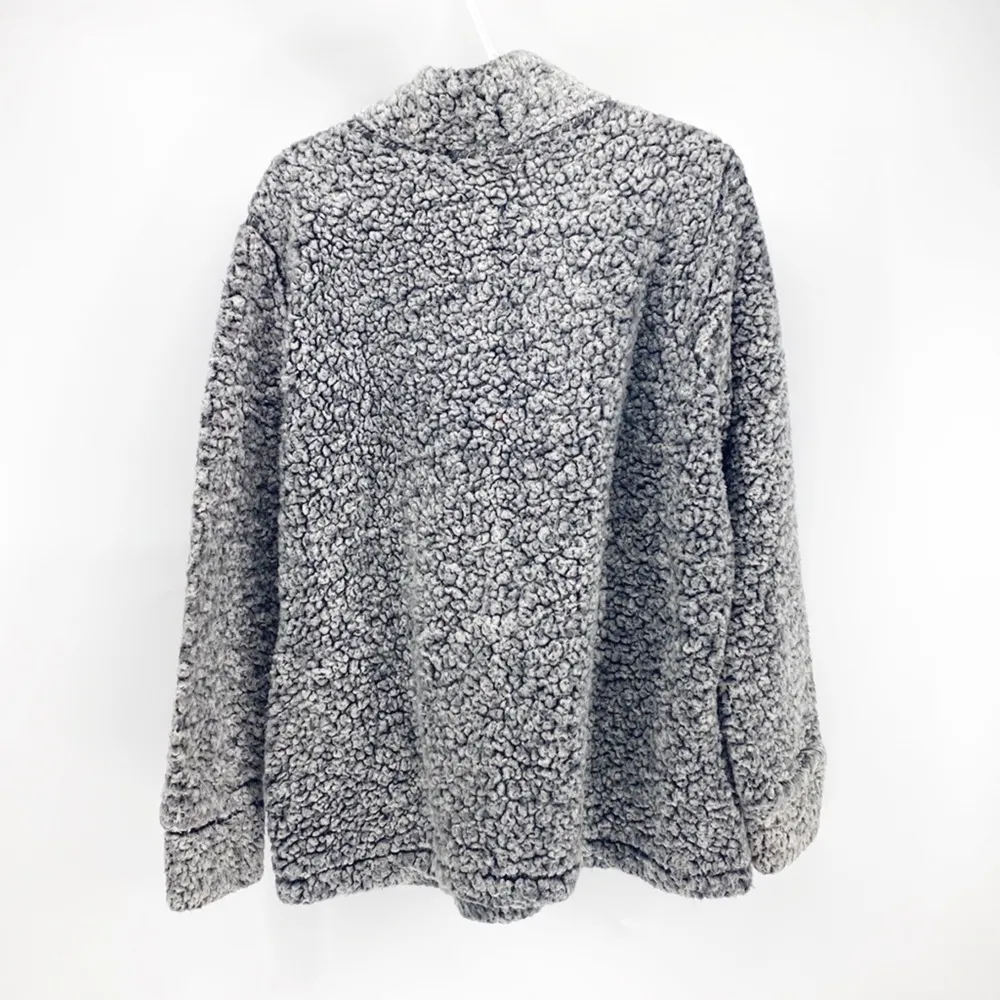 Weatherproof Vintage  gray Sherpa Quarter Zip Sweater comfy cozy athleisure - Image 10