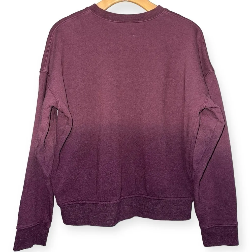 WSLY Women’s Size XS Purple Plum Ombré Dip Dye Ecosoft Crew Neck Sweatshirt - Image 6