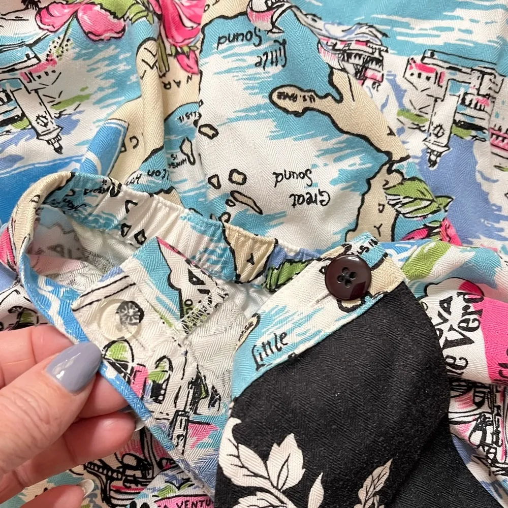 Van Heusen Skirt Floral Tropical Paris Printed Wrap L Large - Image 5