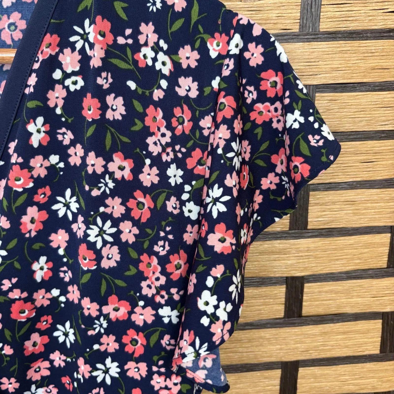 MICHAEL Michael Kors Navy Floral‎ Dress Size Medium Petite - Image 3