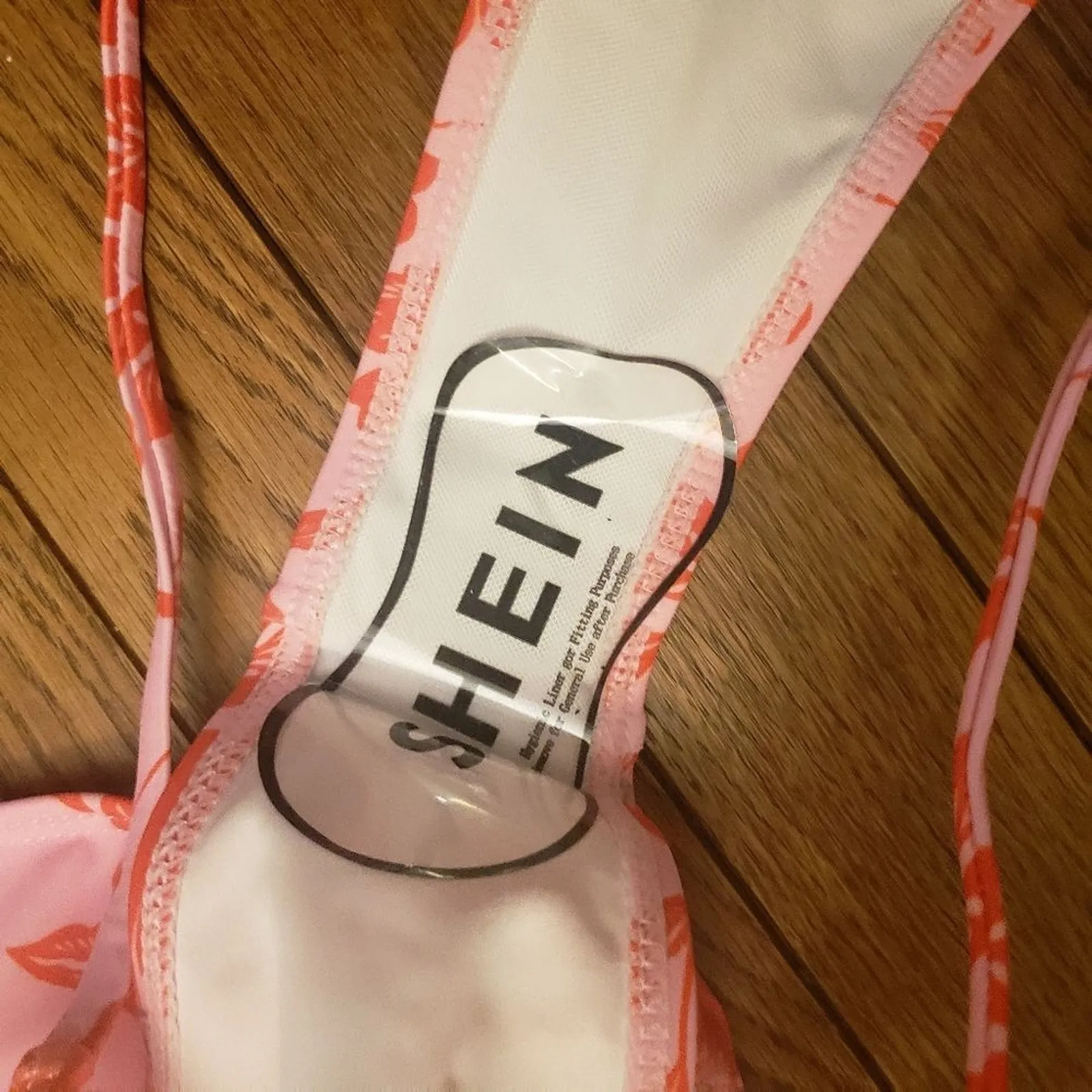 Shein NWT Bikini S Small Pink Orange Tropical‎ Hawaiian Floral Print New - Image 5