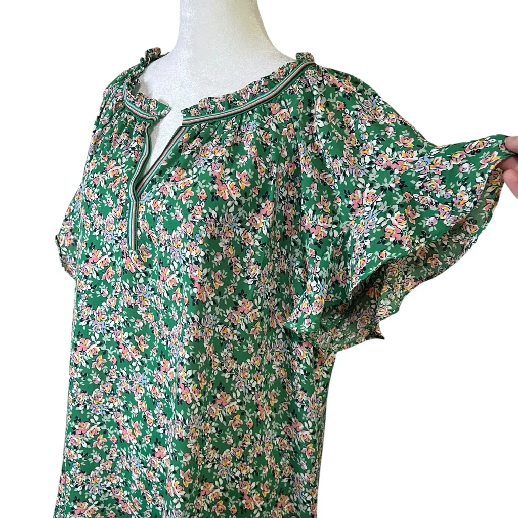 Lot of 2 MAX STUDIO Floral Flutter Sleeve Top Crepe Popover Plus Sz 1X Preppy - Image 10