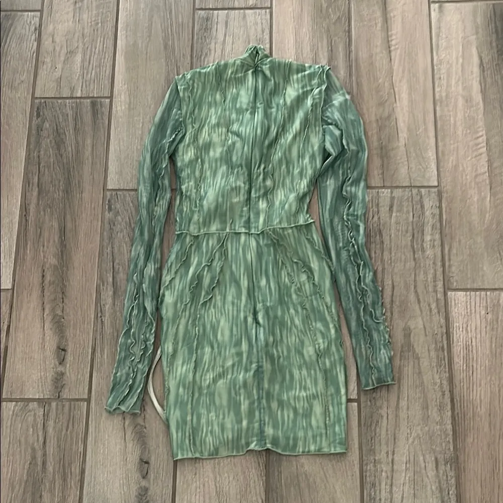 House of CB Green Long Sleeve Bodycon Dress - Image 5
