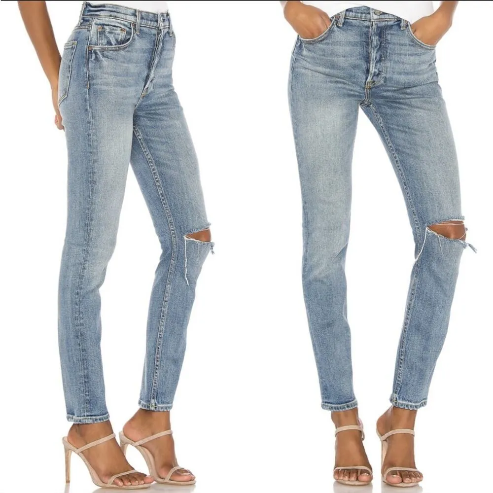 GRLFRND Karolina High Rise Jeans In Cross Your Mind Size 25. - Image 2
