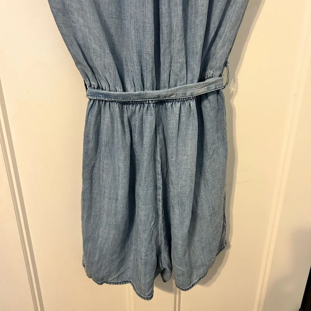 AQUA  Blue Button-Down Romper - Image 6