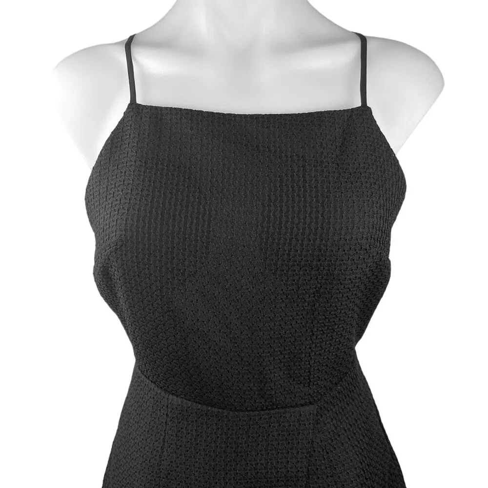 Saints + Secrets Black Textured Crossback Cami Tank Romper Shorts Skort Size S - Image 3