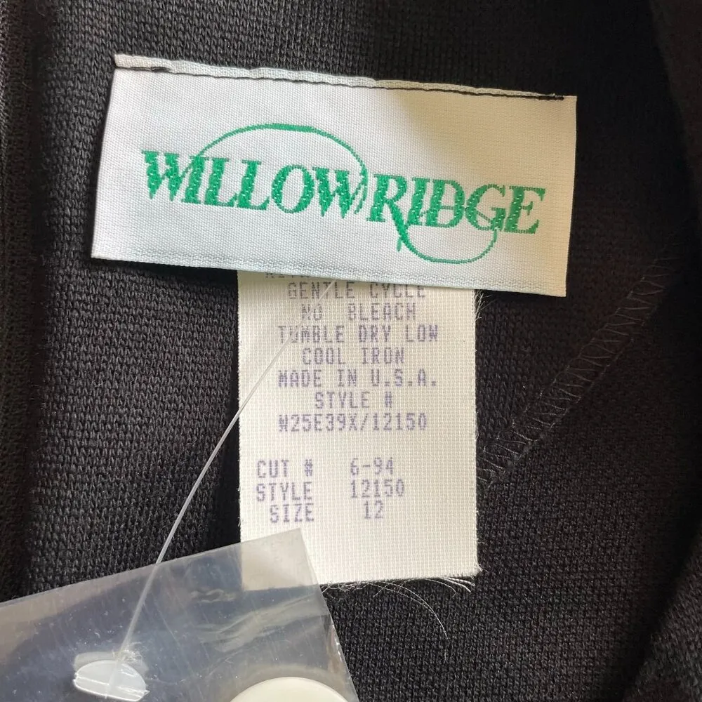 Vintage Womens Willow Ridge Black Pencil Knee Length Dress u Size 12 - Image 8