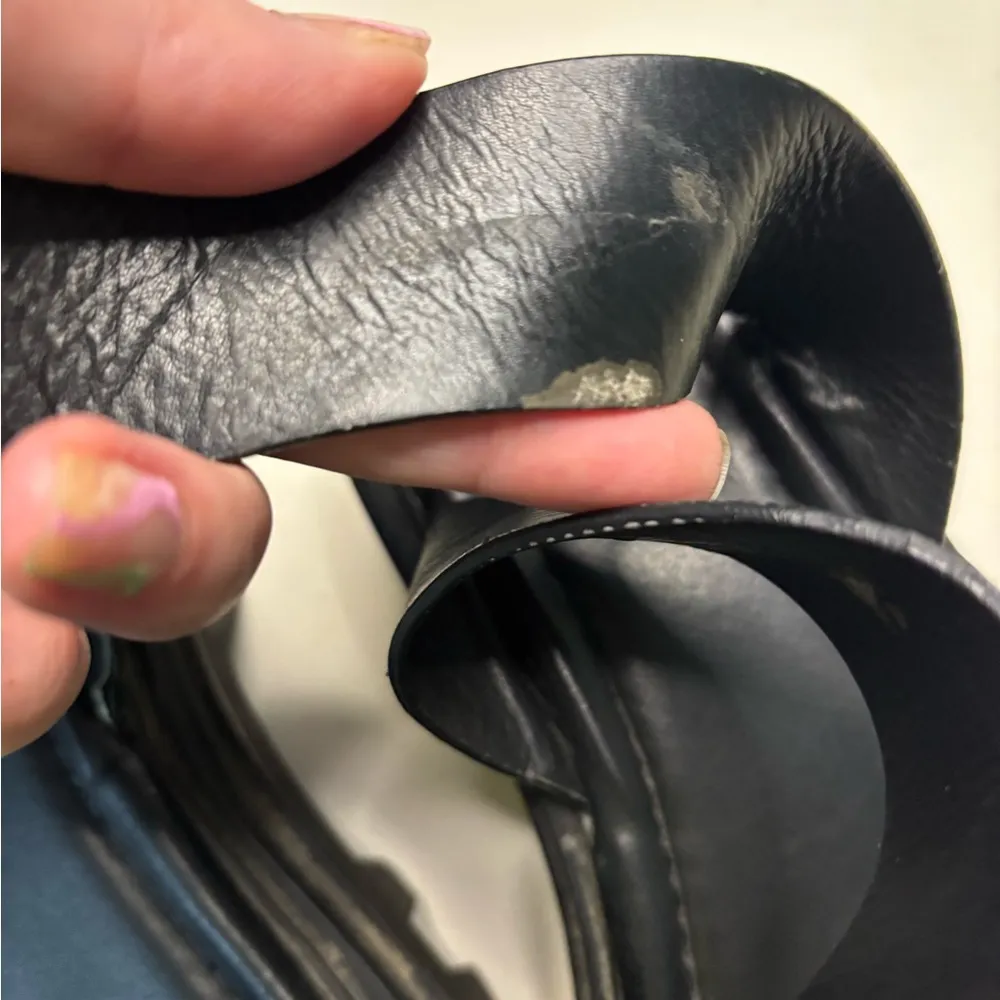 Zara Leather Chunky Platform Ankle Strap Sandals Size 38/7.5 Y2K - Image 9