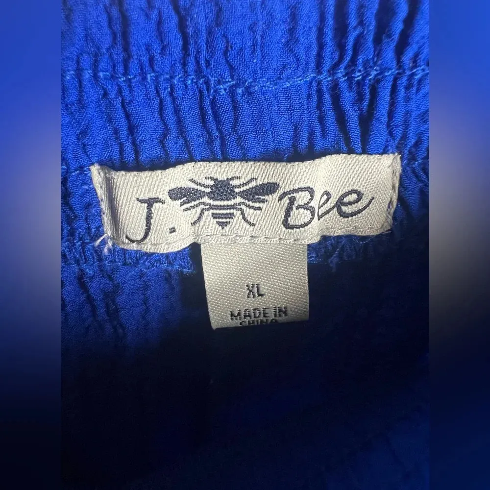 J. Bee Women's Ladies Size XL Cropped Capri Pants Elastic Waist Blue - Image 4