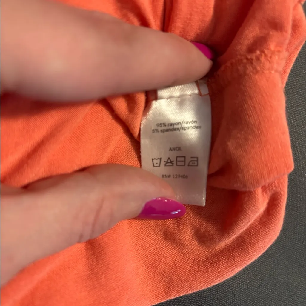 VENUS V-Neck Coral Off the Shoulder Tee - Image 4