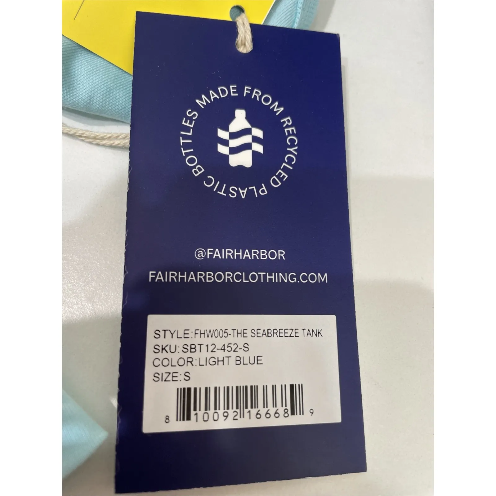 Fair Harbor Sea Breeze Tank Light Blue Women's S Sun Protection UPf 50 NWT - Image 6