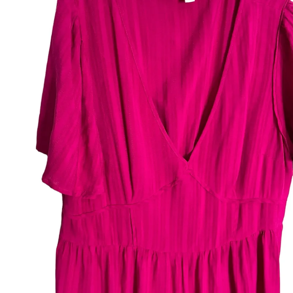 Knox Rose Hot Pink V Neck Stripe Magenta Dress XXL - Image 5