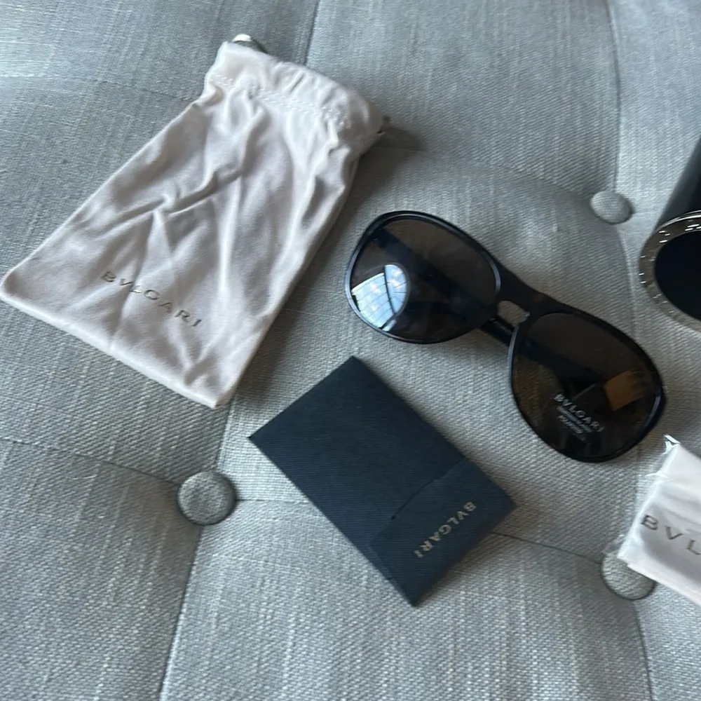 NIB Bvlgari Chocolate Brown Wide Round Sunglasses - Image 4