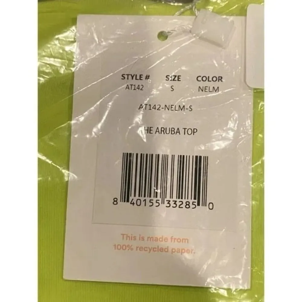NWT Andie Swim The Aruba Bandeau Convertible Top Removable Straps S Neon Green - Image 10