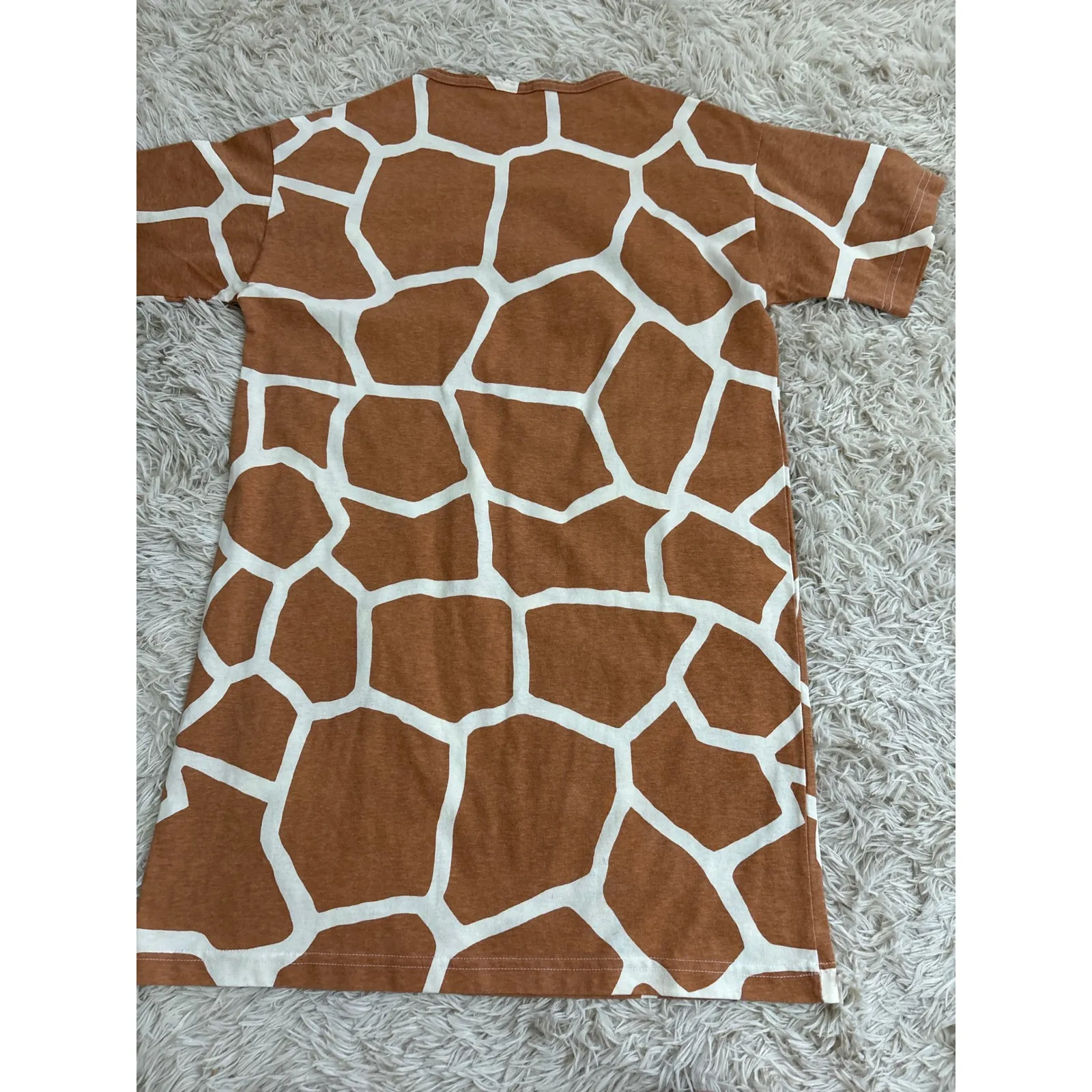 Vintage y2k Jungle Joes Sleep Safari Giraffe Print T Shirt Dress Womens S Brown Size L - Image 5