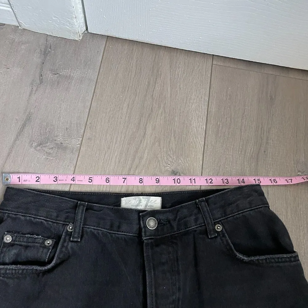 FREE PEOPLE  We The Free Black Distressed High Rise The Lasso Jeans - Image 6