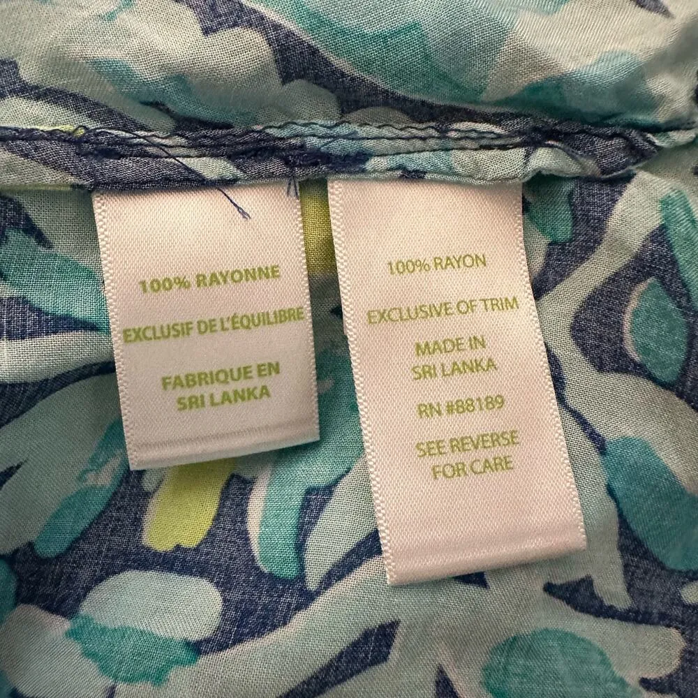 Lilly Pulitzer blue floral long sleeve top size S - Image 7