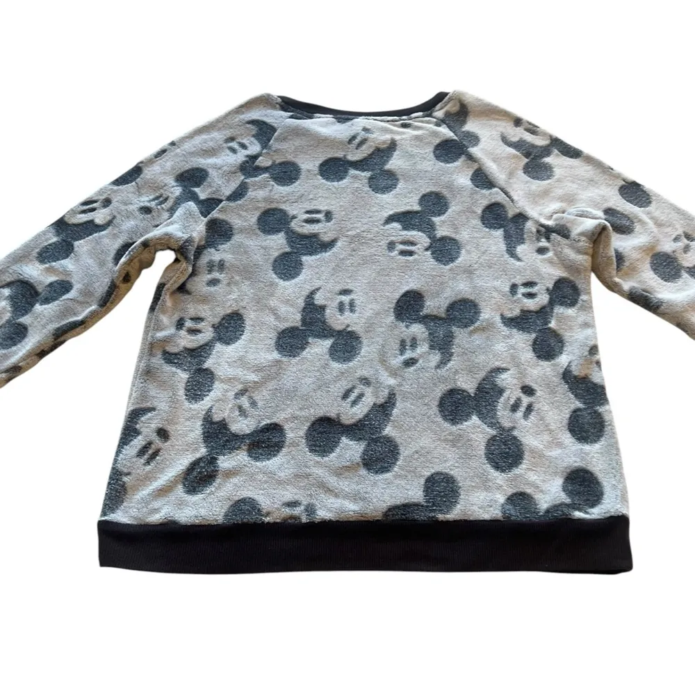 Disney Gray Mickey Mouse Plush Sweater Top Size M - Image 2