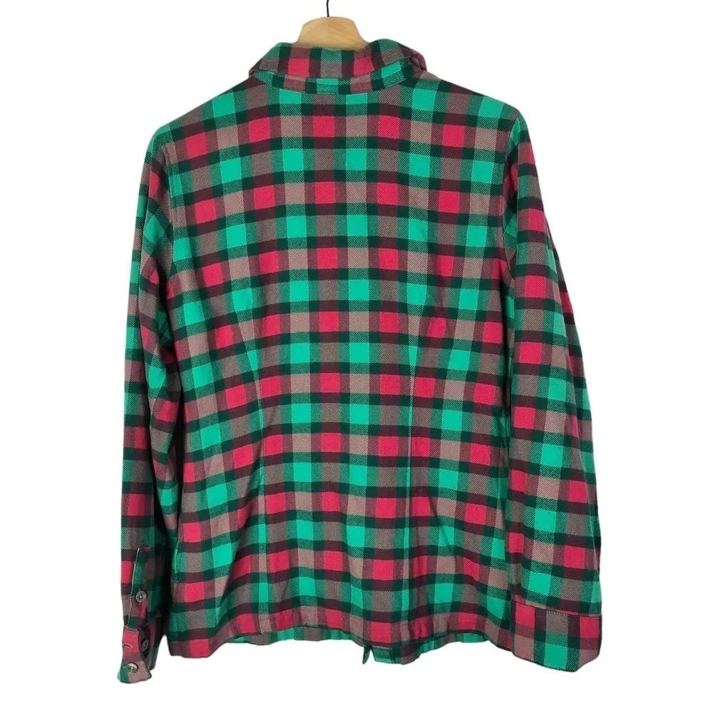 Patagonia Green & Pink Plaid Fjord Flannel Button Down Shirt 8 - Image 3