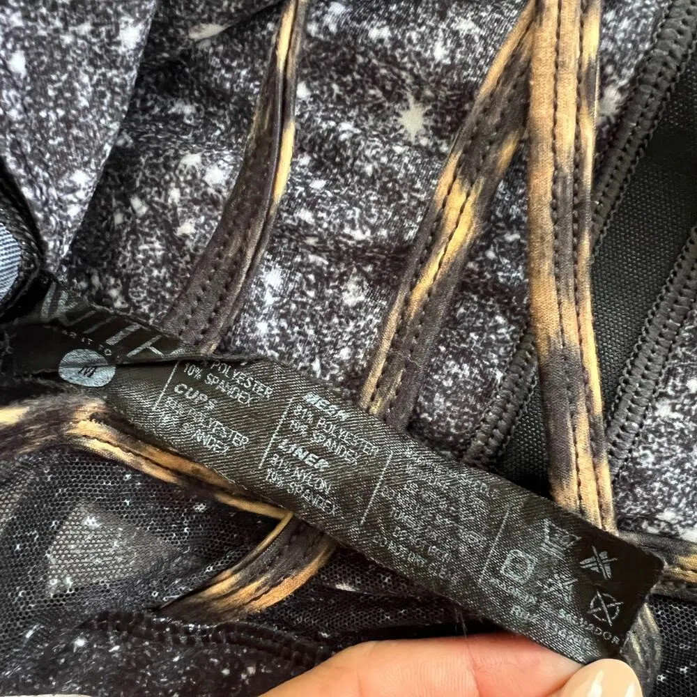 With Wear it To Heart Leopard Cheetah Celestial Print Strappy Sports Bra Size M Size M - Image 6