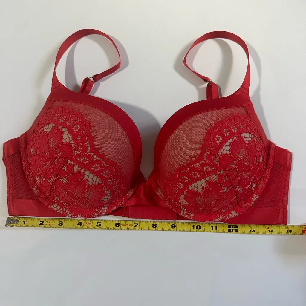 Elegant Pink Raspberry Lace Bra Red Size undefined - Image 7
