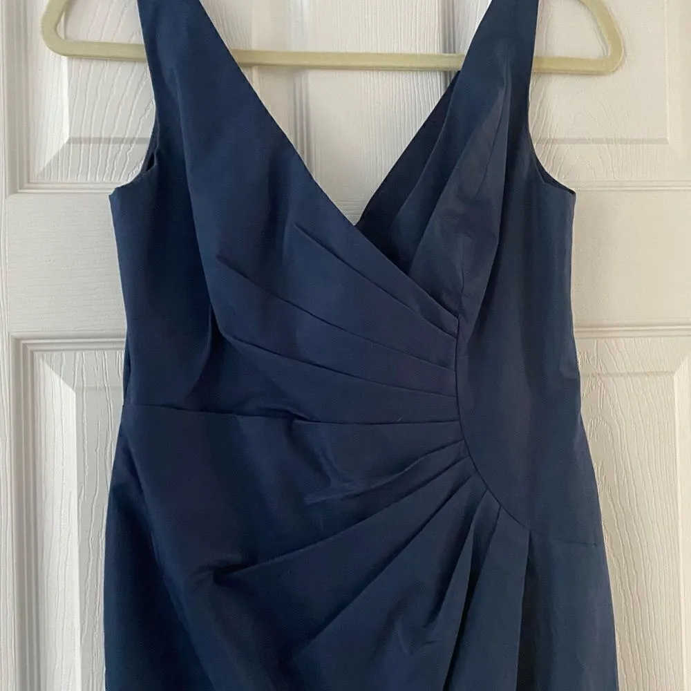 J. Crew Navy V -Neck Wrap Mini Dress Size 2 business casual excellent condition - Image 3