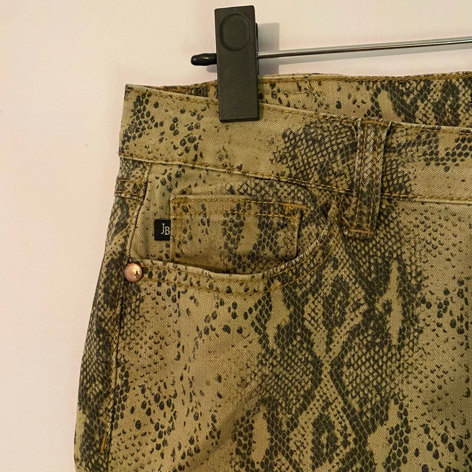 Judy Blue Skinny Fit Snake Print Jeans Brown Green High Rise Women size 11 / 30 - Image 4