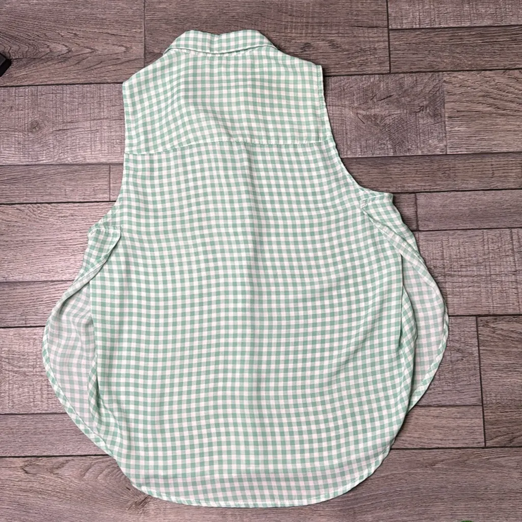 Copper Key Mint Gingham Sleeveless Blouse - Image 6